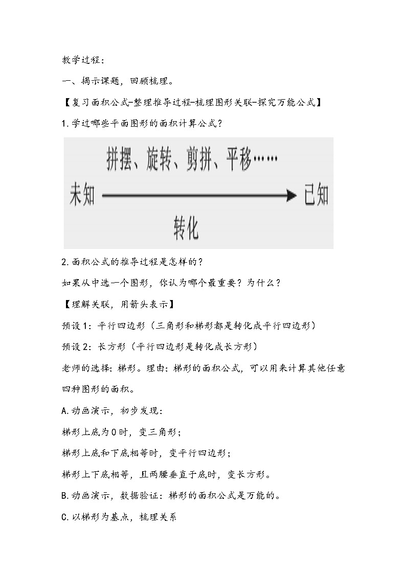 人教版数学五年级上册《多边形的面积整理和复习》教学设计第2页