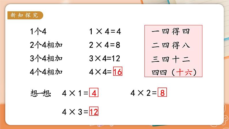 苏教二上 第3单元 第4课时  2、3、4的乘法口诀 PPT课件+教案+练习08