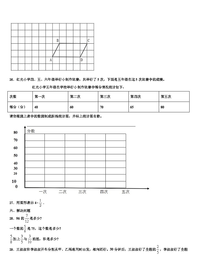 淮南市凤台县2022-2023学年数学六年级第二学期期末监测试题含解析03