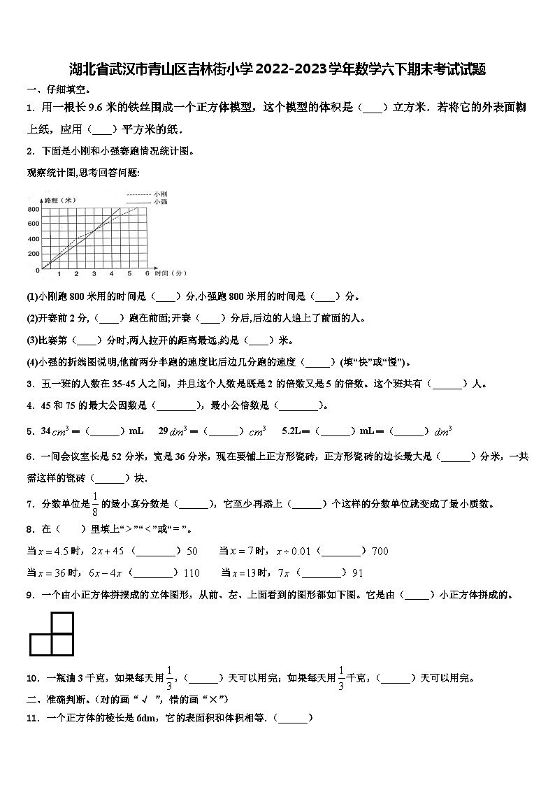 湖北省武汉市青山区吉林街小学2022-2023学年数学六下期末考试试题含解析01