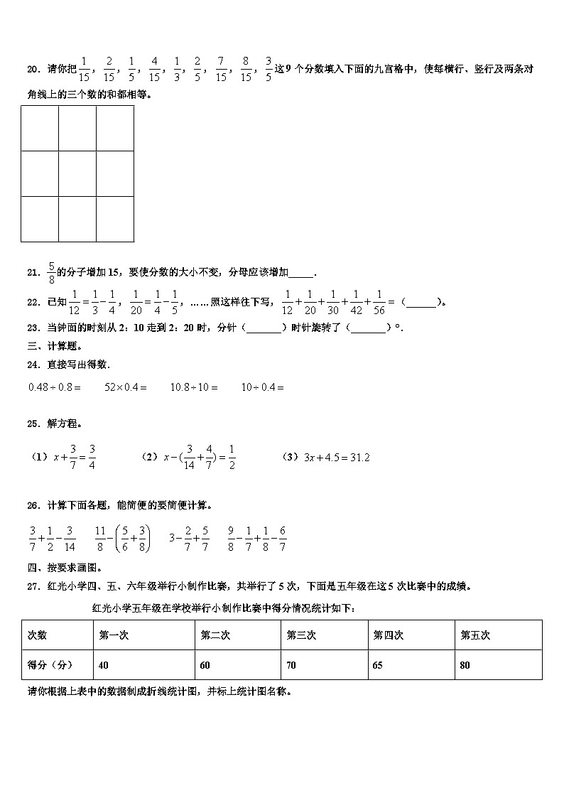 湖南省永州市剑桥学校2022-2023学年数学六年级第二学期期末达标测试试题含解析第3页