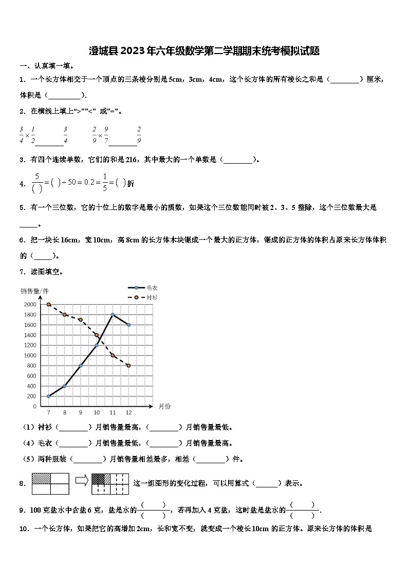 澄城县2023年六年级数学第二学期期末统考模拟试题含解析01
