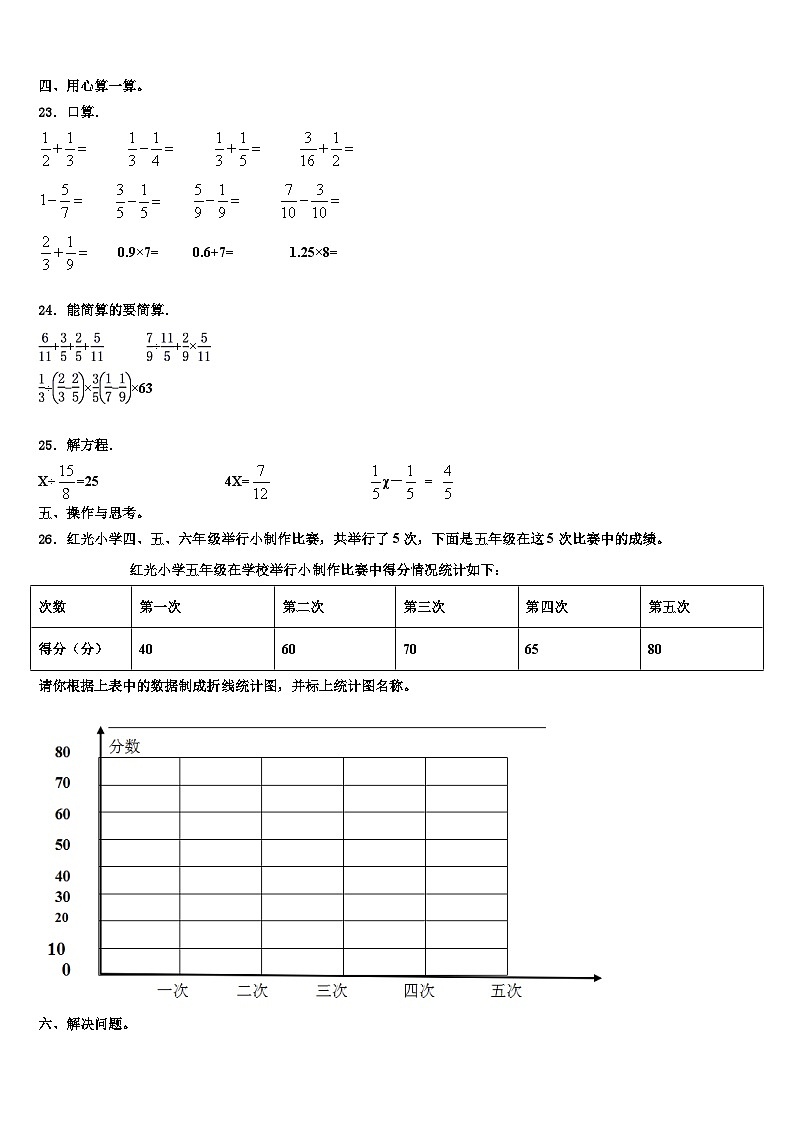 湖南省邵阳市邵阳县2023年数学六下期末学业质量监测试题含解析03