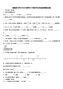 湖南省长沙市2023年数学六下期末学业质量监测模拟试题含解析