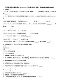 甘孜藏族自治州道孚县2022-2023学年数学六年级第二学期期末调研模拟试题含解析