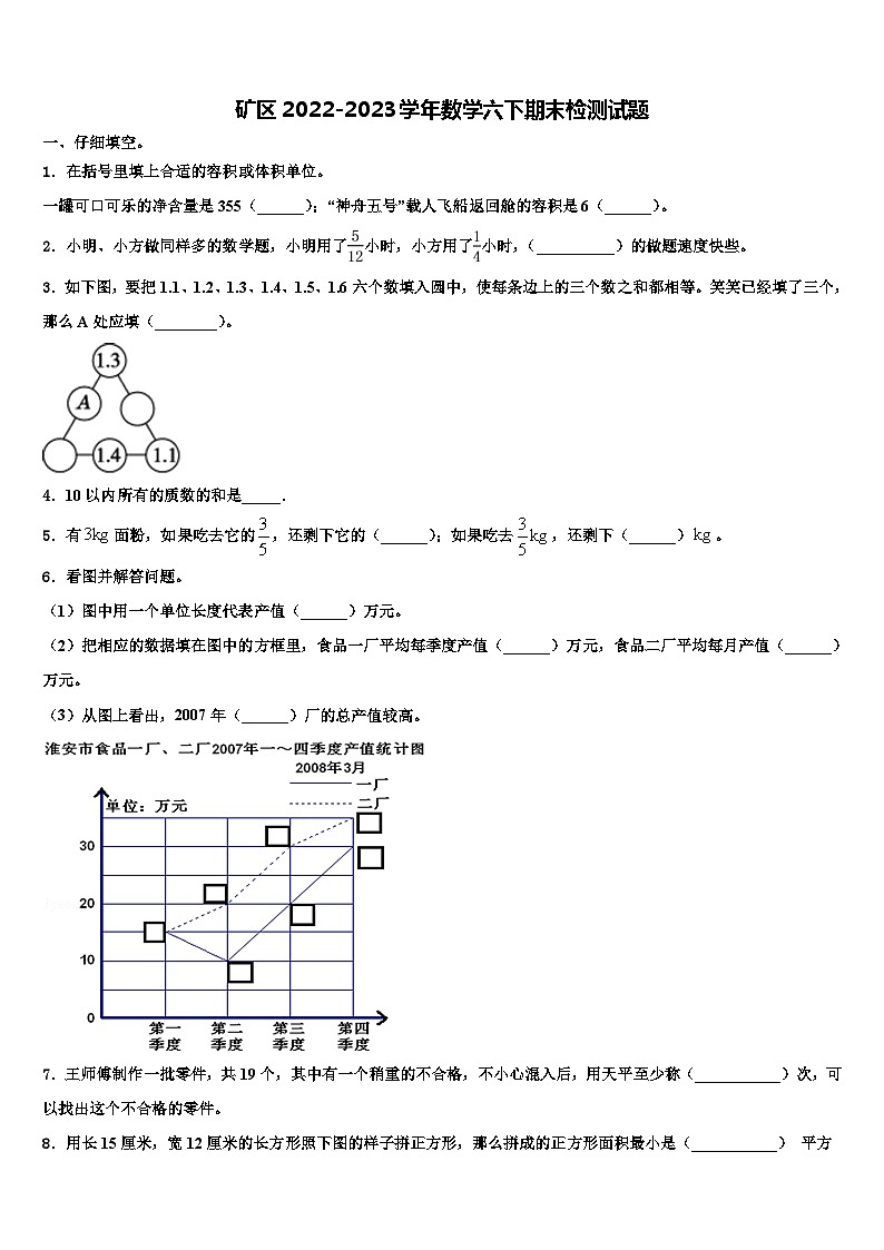 矿区2022-2023学年数学六下期末检测试题含解析01