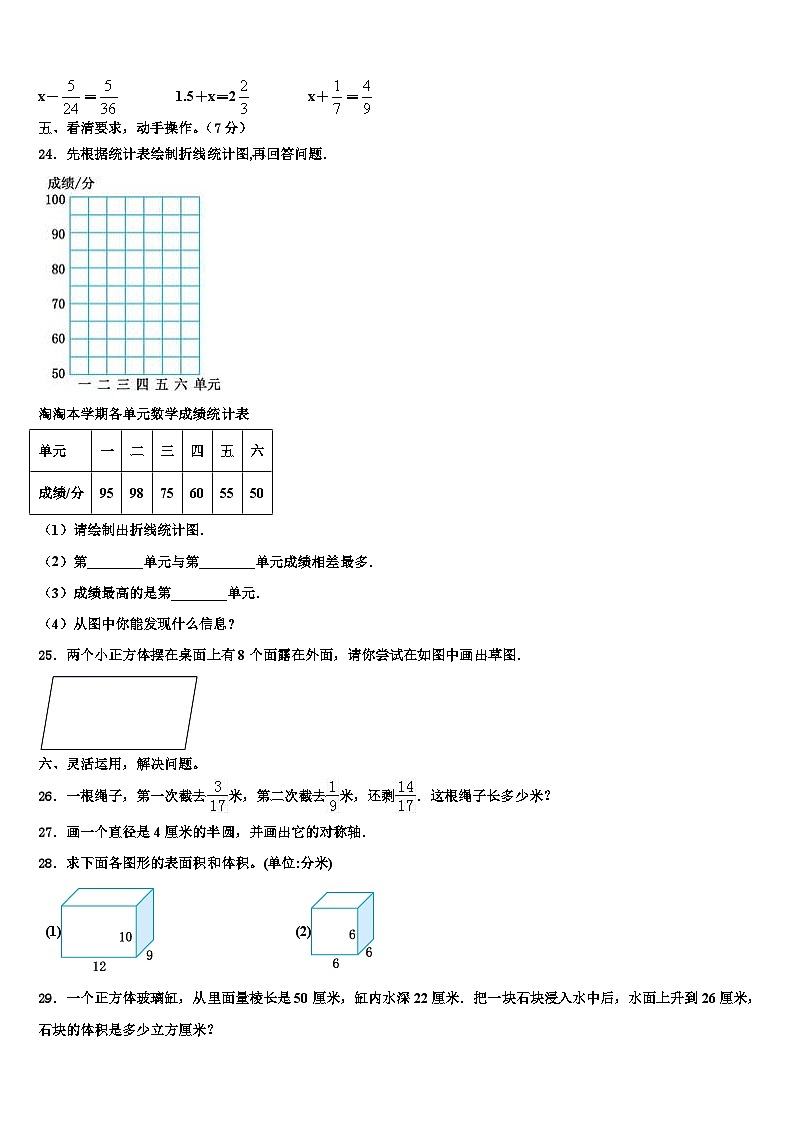 福建省福清市2023年数学六下期末达标检测试题含解析03