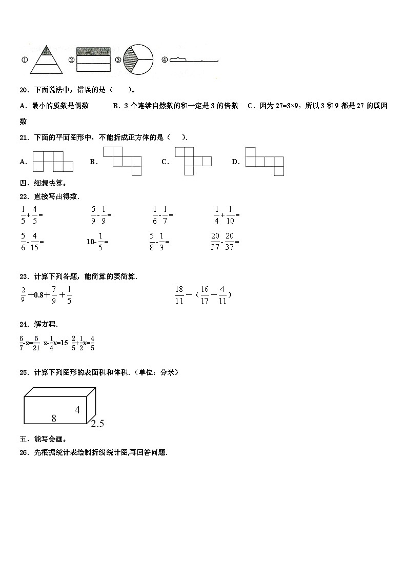 福建省漳州市芗城区2023年数学六年级第二学期期末考试模拟试题含解析第2页