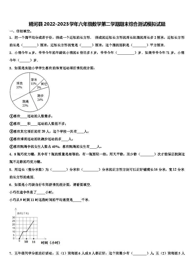 精河县2022-2023学年六年级数学第二学期期末综合测试模拟试题含解析第1页