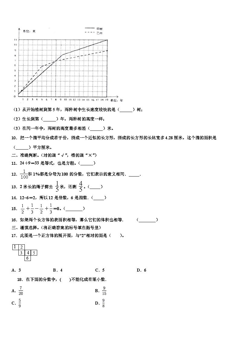 衢州市2023年数学六年级第二学期期末教学质量检测试题含解析第2页