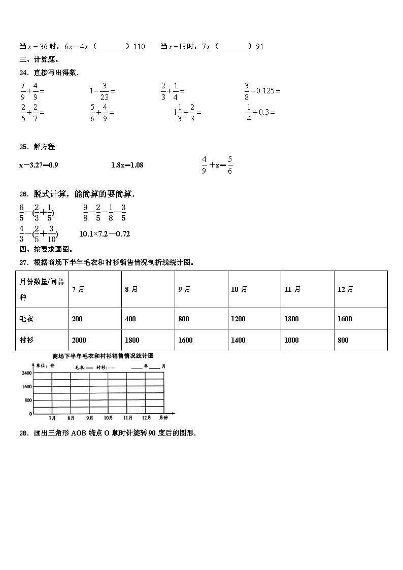西藏昌都地区江达县2023年数学六年级第二学期期末调研模拟试题含解析第3页
