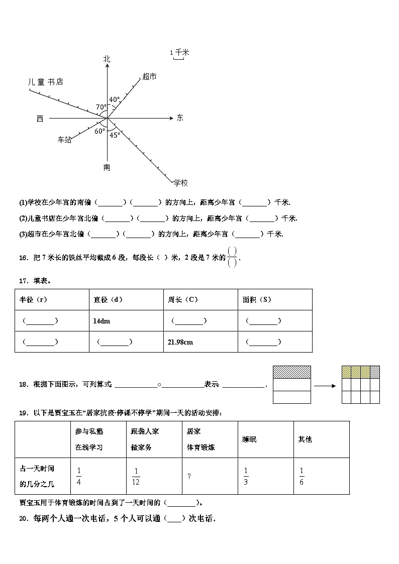 贡嘎县2022-2023学年六年级数学第二学期期末统考模拟试题含解析02