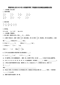 阜阳市颍上县2023年六年级数学第二学期期末质量跟踪监视模拟试题含解析