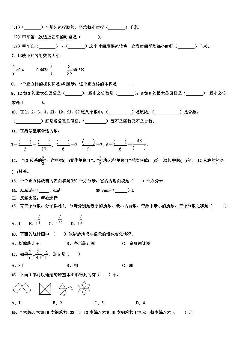 陕西省安康市紫阳县2023年六年级数学第二学期期末综合测试模拟试题含解析02
