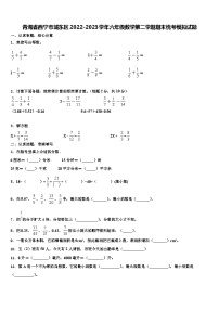 青海省西宁市城东区2022-2023学年六年级数学第二学期期末统考模拟试题含解析