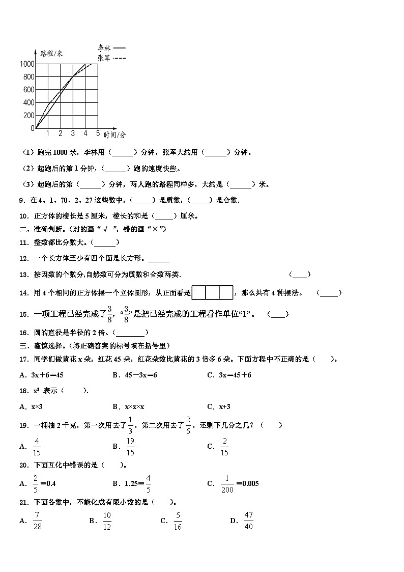 陕西省渭南市潼关县2022-2023学年数学六下期末综合测试试题含解析第2页