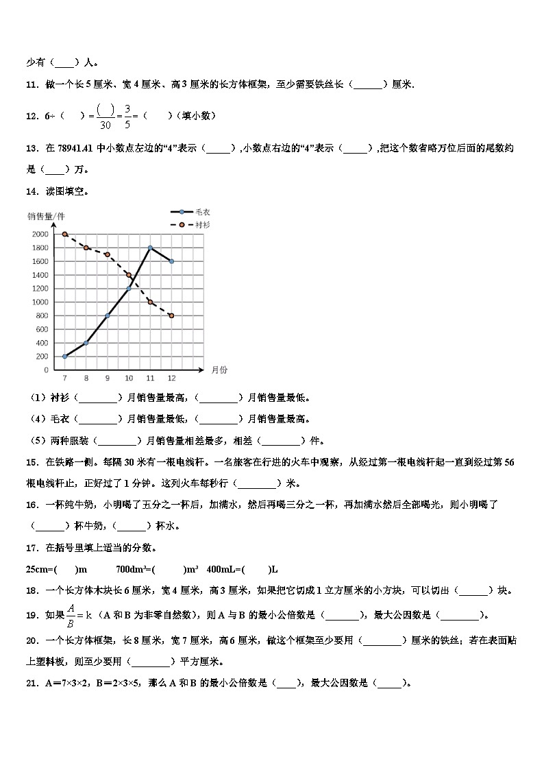 禹州市2022-2023学年数学六年级第二学期期末学业水平测试试题含解析02
