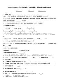 2022-2023学年嘉兴市平湖市三年级数学第二学期期末考试模拟试题含解析