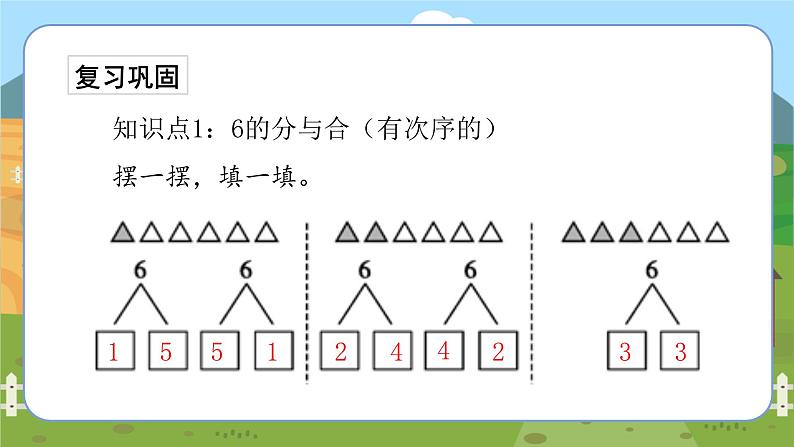 苏教一上 第7单元 7.4    6、7的分与和练习 PPT课件第2页