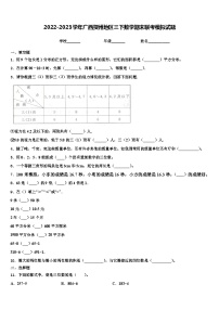 2022-2023学年广西贺州地区三下数学期末联考模拟试题含解析