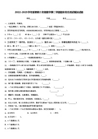 2022-2023学年新野县三年级数学第二学期期末综合测试模拟试题含解析