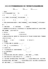 2022-2023学年楚雄彝族自治州永仁县三下数学期末学业质量监测模拟试题含解析