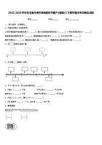 2022-2023学年河北省沧州市渤海新区中捷产业园区三下数学期末考试模拟试题含解析