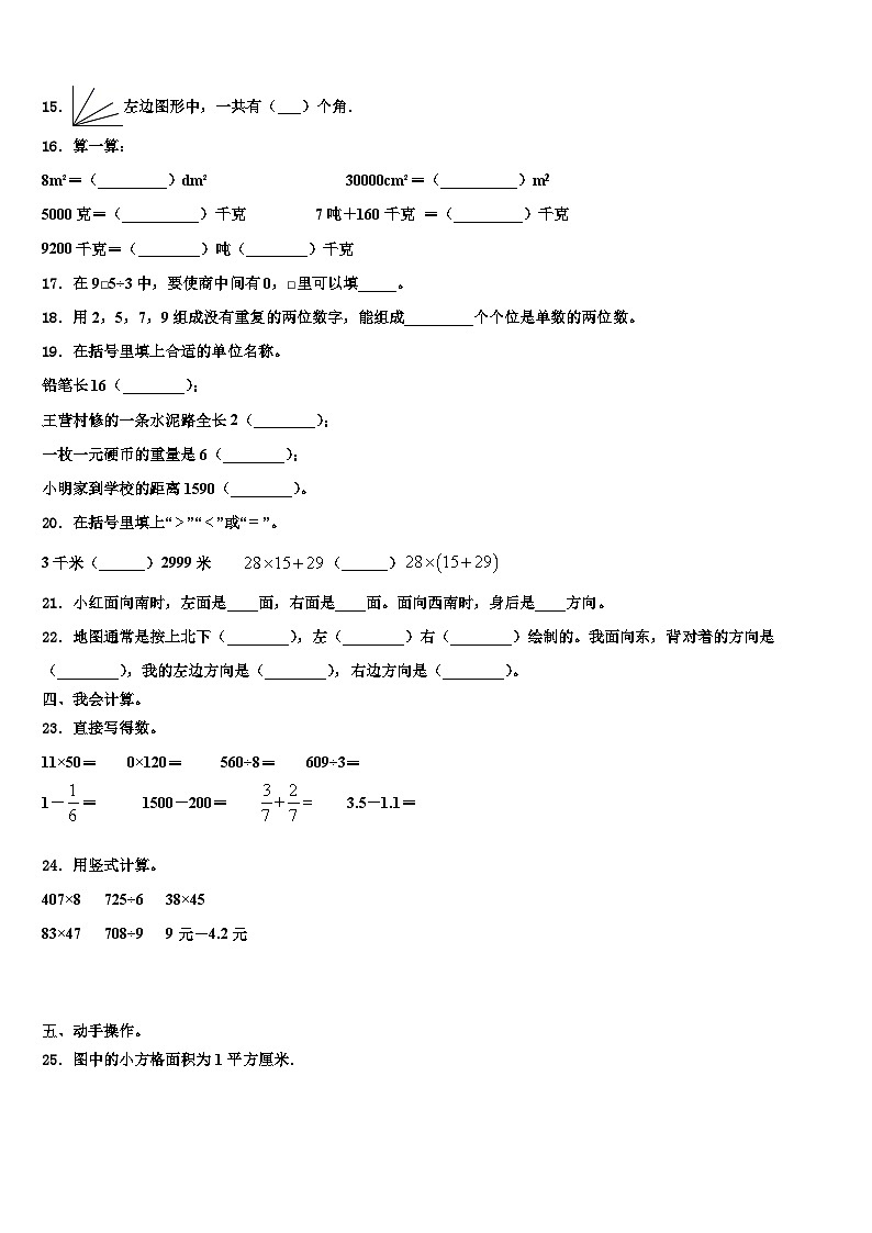 2022-2023学年河南省洛阳市偃师区实验小学数学三下期末达标检测模拟试题含解析第2页