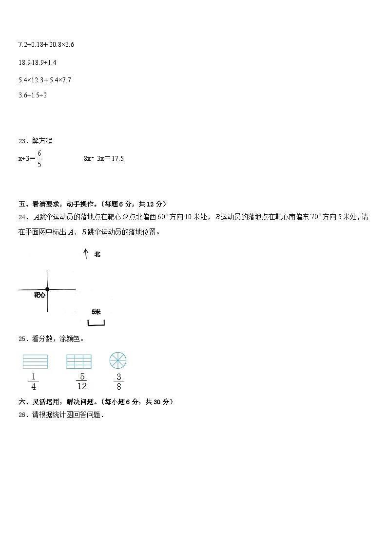 陕西省榆林市定边县2022-2023学年数学五年级下学期期末质量检测数学试题第3页
