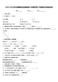 2022-2023学年甘南藏族自治州碌曲县三年级数学第二学期期末统考模拟试题含解析