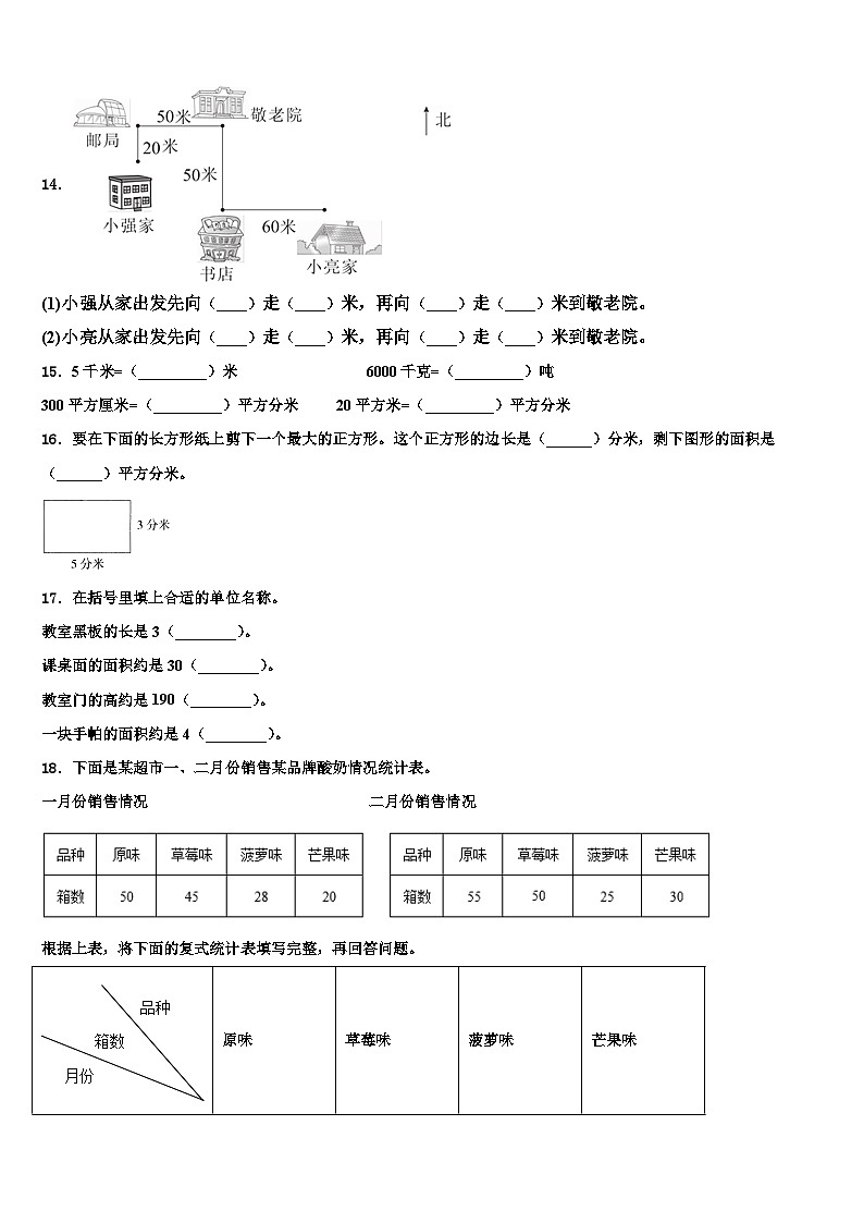 2022-2023学年西藏林芝市数学三下期末复习检测模拟试题含解析02