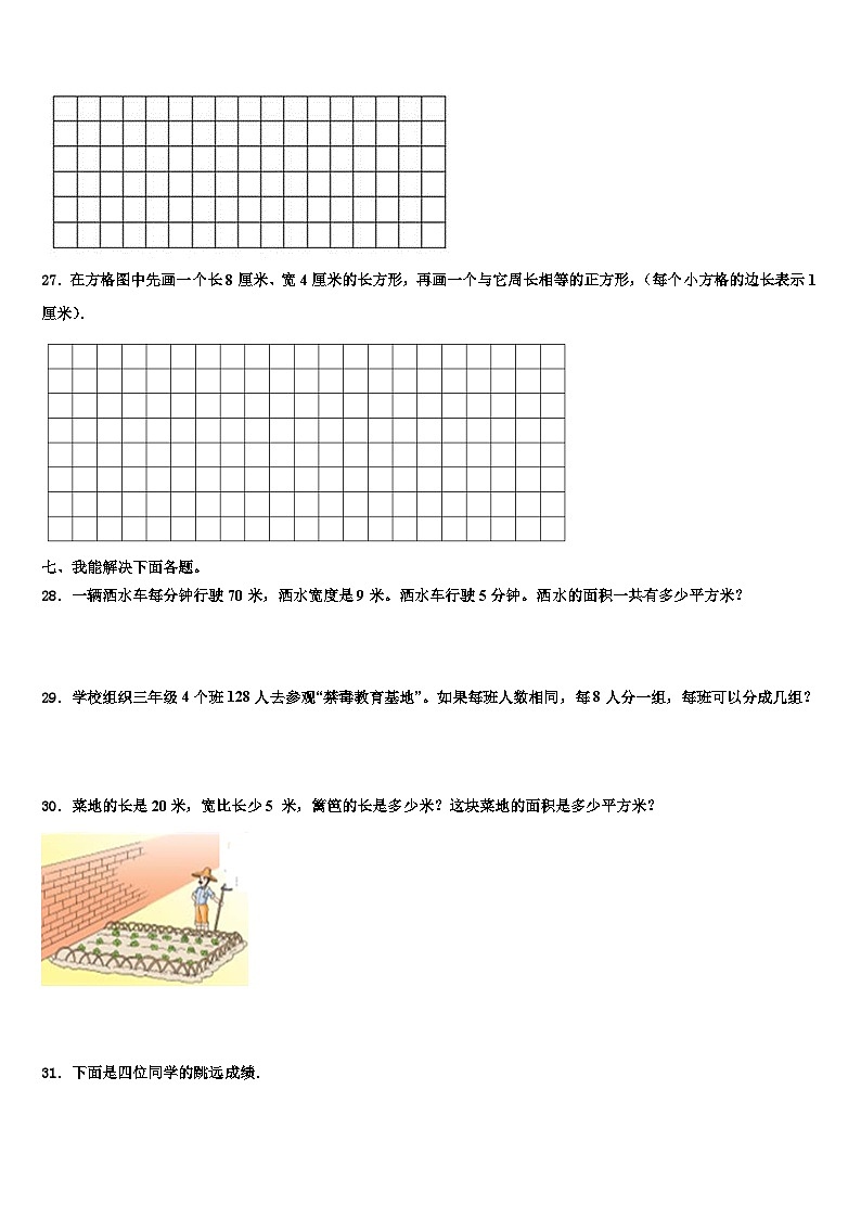 2022-2023学年西藏日喀则地区仁布县三下数学期末质量检测试题含解析03