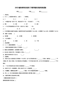 2023届沧州市东光县三下数学期末质量检测试题含解析