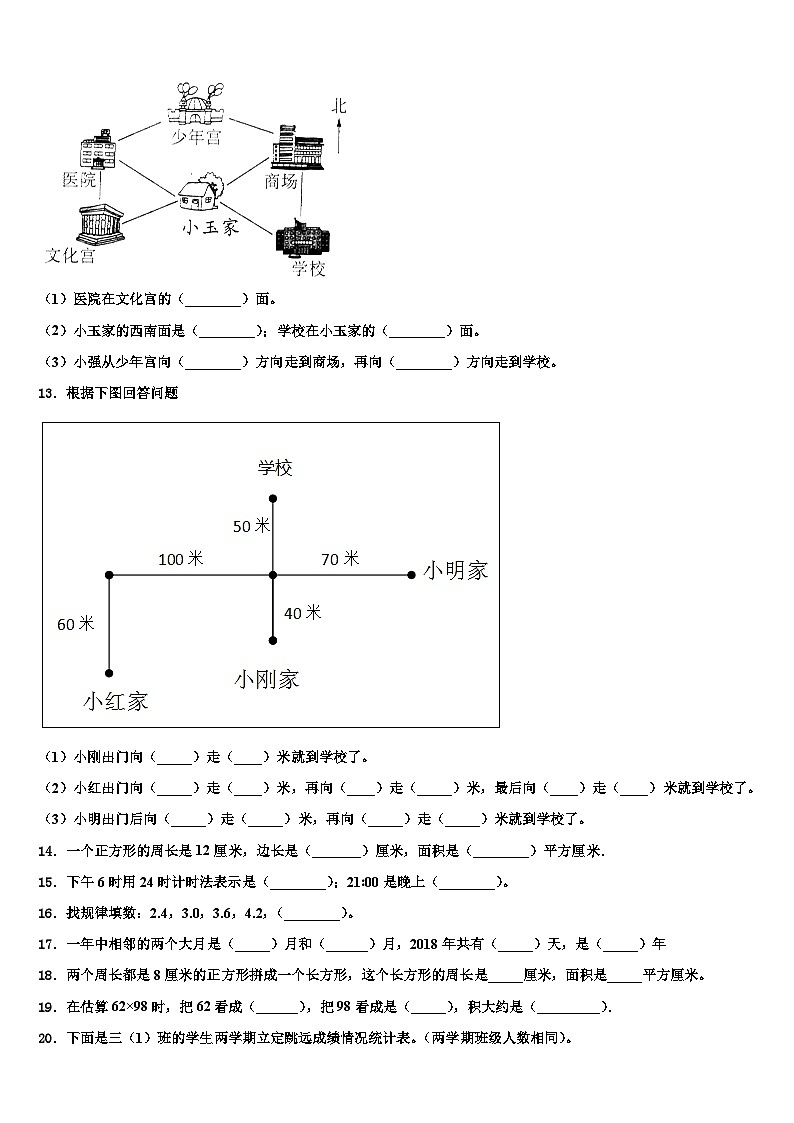 2023届赤壁市三年级数学第二学期期末学业质量监测试题含解析第2页