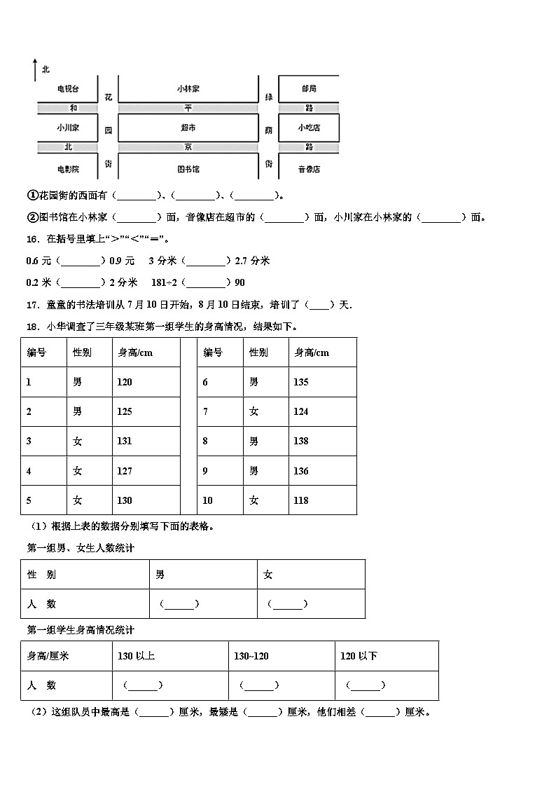 2023届青岛市城阳区三年级数学第二学期期末达标检测模拟试题含解析第2页