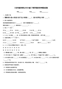 三亚市南沙群岛2023届三下数学期末统考模拟试题含解析