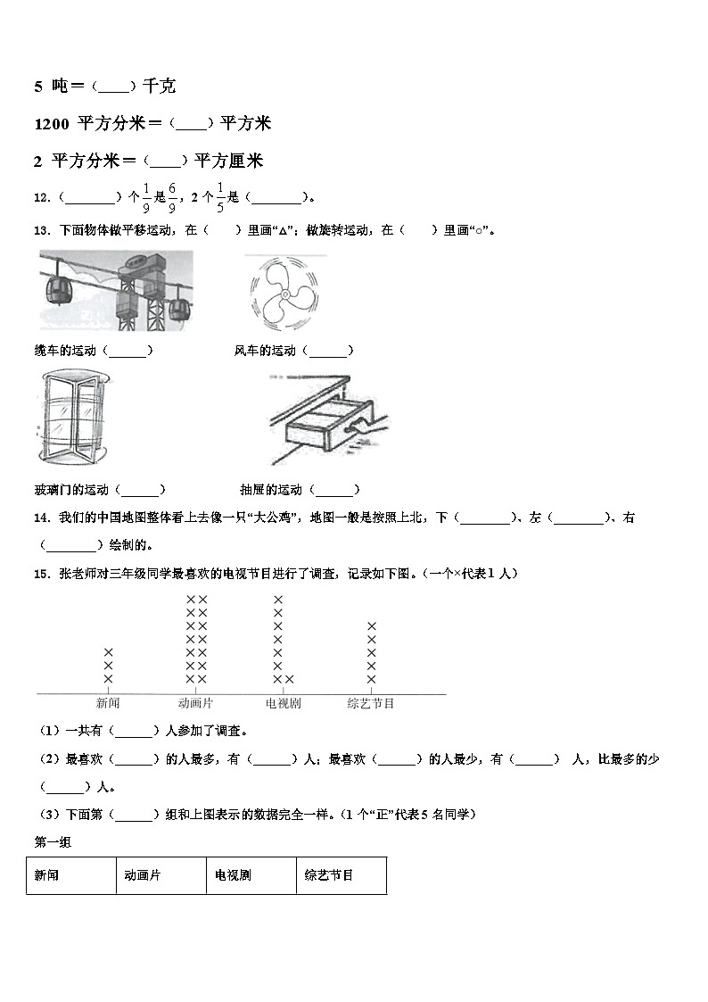 云南省昆明市云南师范大学附属小学2023届数学三下期末综合测试模拟试题含解析第2页
