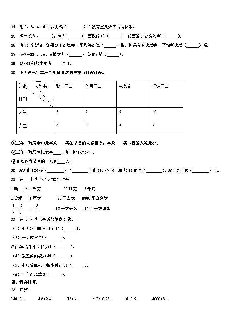 大理白族自治州巍山彝族回族自治县2023届数学三下期末学业水平测试模拟试题含解析02