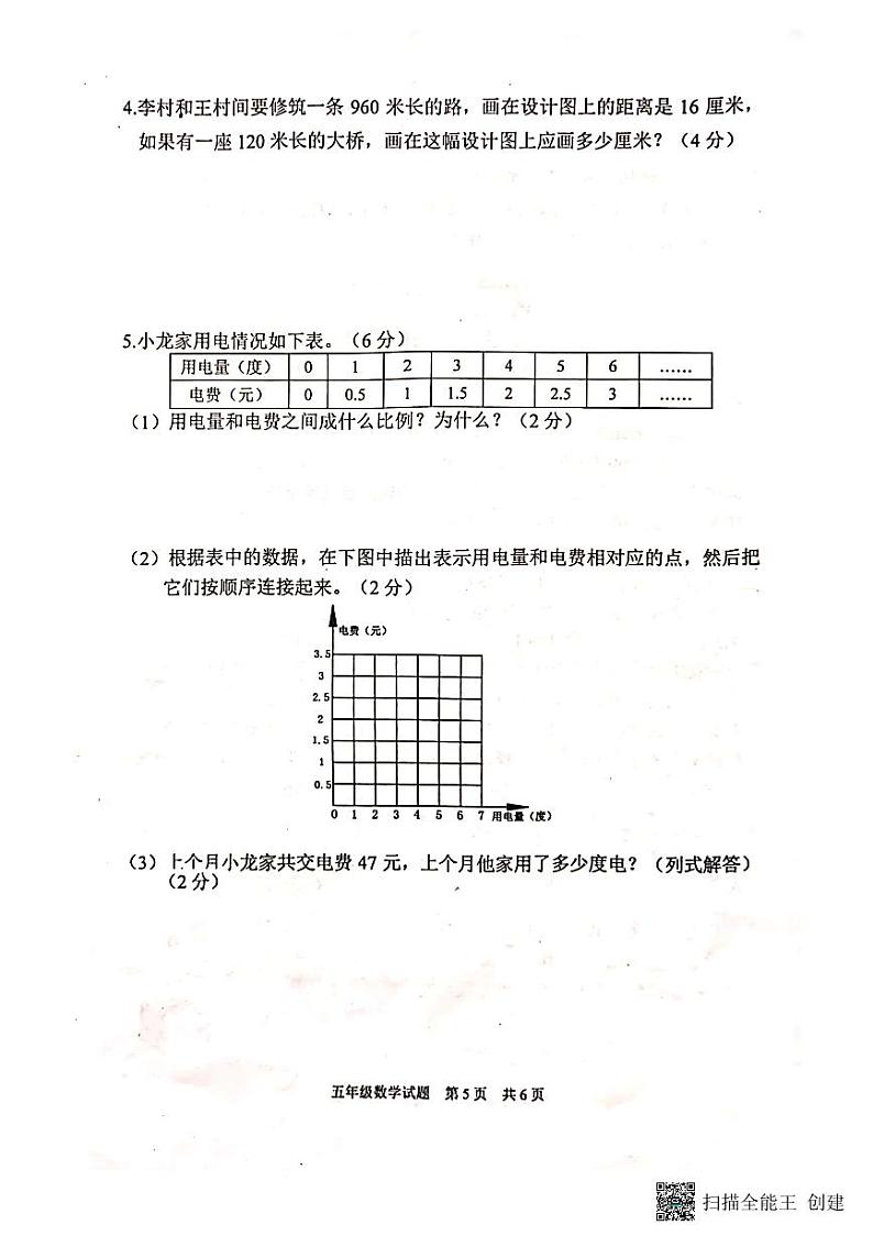 山东省泰安市宁阳县2022—2023学年五年级下学期期期末质量检测数学试题第2页