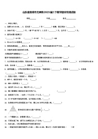 山东省滨州市无棣县2023届三下数学期末检测试题含解析