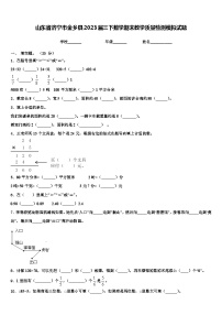 山东省济宁市金乡县2023届三下数学期末教学质量检测模拟试题含解析