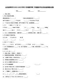 山东省潍坊市2022-2023学年三年级数学第二学期期末学业质量监测模拟试题含解析