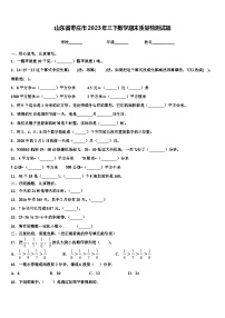 山东省枣庄市2023年三下数学期末质量检测试题含解析