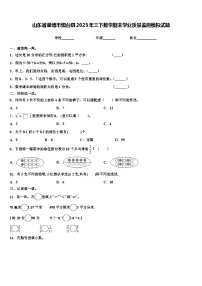 山东省淄博市恒台县2023年三下数学期末学业质量监测模拟试题含解析