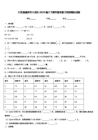 江苏省南京市六合区2023届三下数学期末复习检测模拟试题含解析