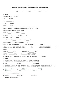 沈阳市新民市2023届三下数学期末学业质量监测模拟试题含解析