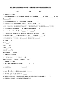 河北省邢台市新河县2023年三下数学期末教学质量检测模拟试题含解析