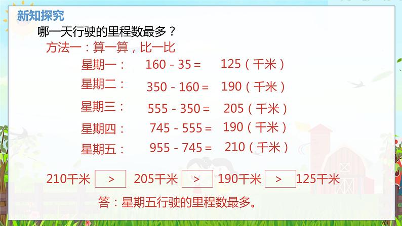 数学北师大三（上） 第3单元 3.6解决起点非0的有关里程表的实际问题 PPT课件第6页