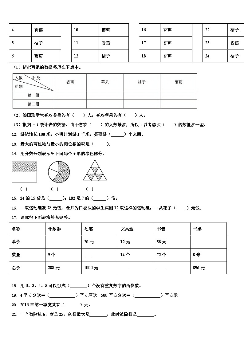 西藏昌都地区洛隆县2022-2023学年数学三下期末经典模拟试题含解析第2页