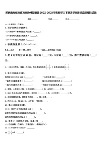 黔西南布依族苗族自治州望谟县2022-2023学年数学三下期末学业质量监测模拟试题含解析